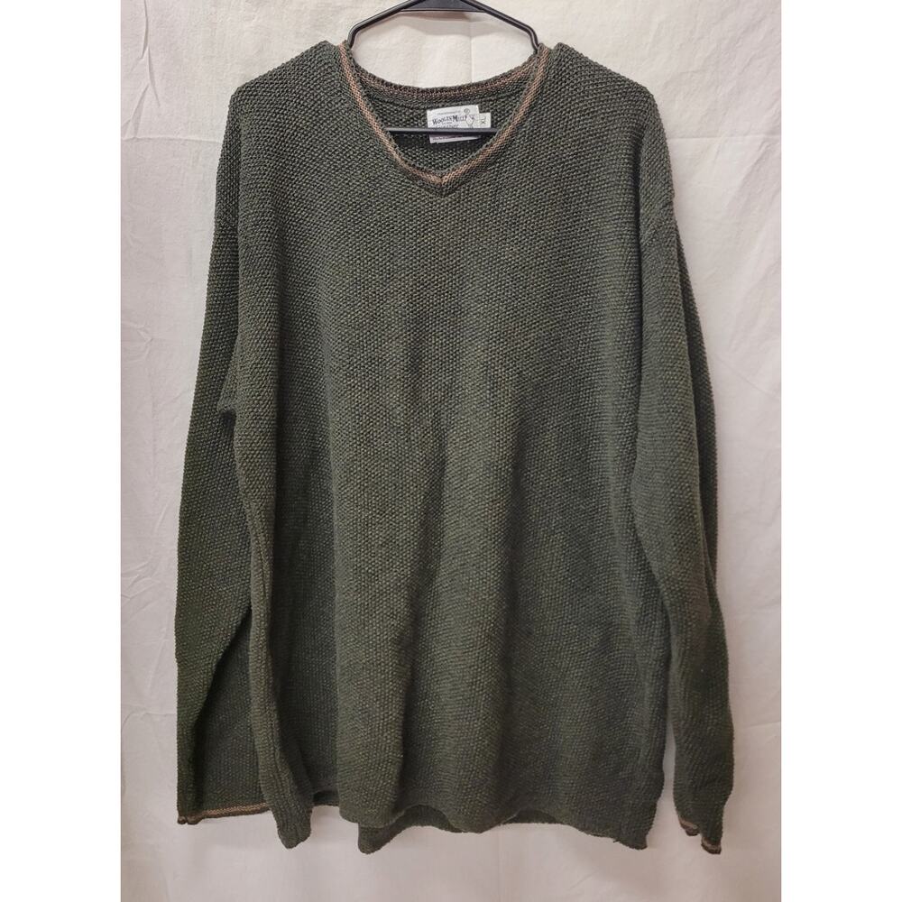 Frankenmuth Woolen Mills Men's XL V-Neck Cotton Blend Sweater Green